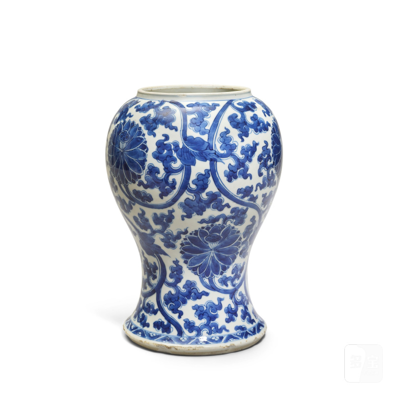 清康熙 青花蓮紋瓶 | A BLUE AND WHITE 'LOTUS' VASE - 图4